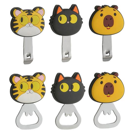Bottle Opener Multi-Functional Magnetic Refrigerator Magnet Cute Cartoon Animal Design Bottle Opener for Beer Cans Caps