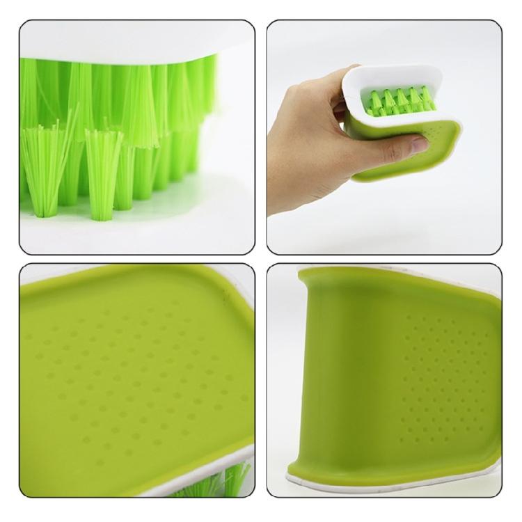 Strong U Shaped Two Sided Stiff Bristle Scrubber Designed for Utensils Blades Automotive Detailing and Compact Storage
