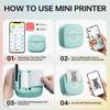 Mini Printer Sticker Thermal Printer with 3 Rolls Paper, Bluetooth Portable Phone Print Pods,Study Sticker Maker for Pictures, Photos, Journals, DIY,