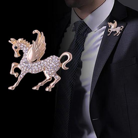 Luxury Diamond Brooch Men's Lapel Pin Set - Gift Box for Leader, Customer, or Boyfriend Suit Accessories.