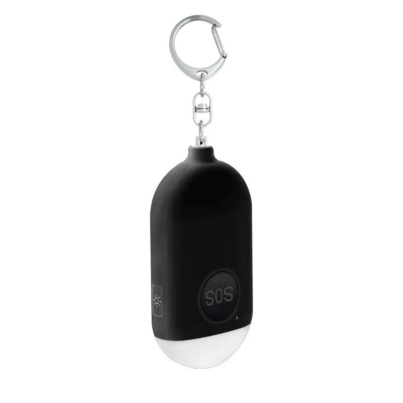Personal SOS Defense Alarm 130dB with LED Light Rechargeable Self Defense Woman Safety Alarm Key Chain Emergency Anti-Attack