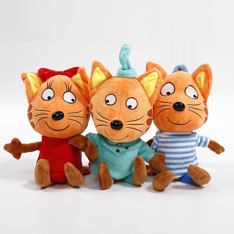 S 20Cm/30Cm Russian Three Kittens Plush Toys Doll Happy Kittens Cat Plush Soft Stuffed Animals Toys For Children Kids Gifts