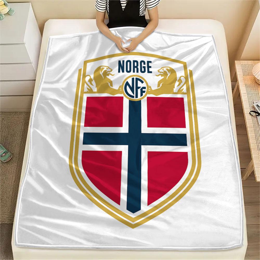 Norway Football Printed Flannel Blanket, Soft Throw for Bedroom Sofa, Washable,soccer Fan Merchandise, Great Gift.