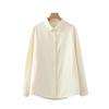 Autumn & Winter Pure Cotton Brushed Doll Collar Women's Solid Color Base Layer Shirt 8380