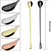 Cocktail Spoon Bar Stirring Spoon Long Handle Stainless Steel Spiral Pattern  Mixing Shaker Spoon, 12 Inch, 4 Colors Bar  Tools