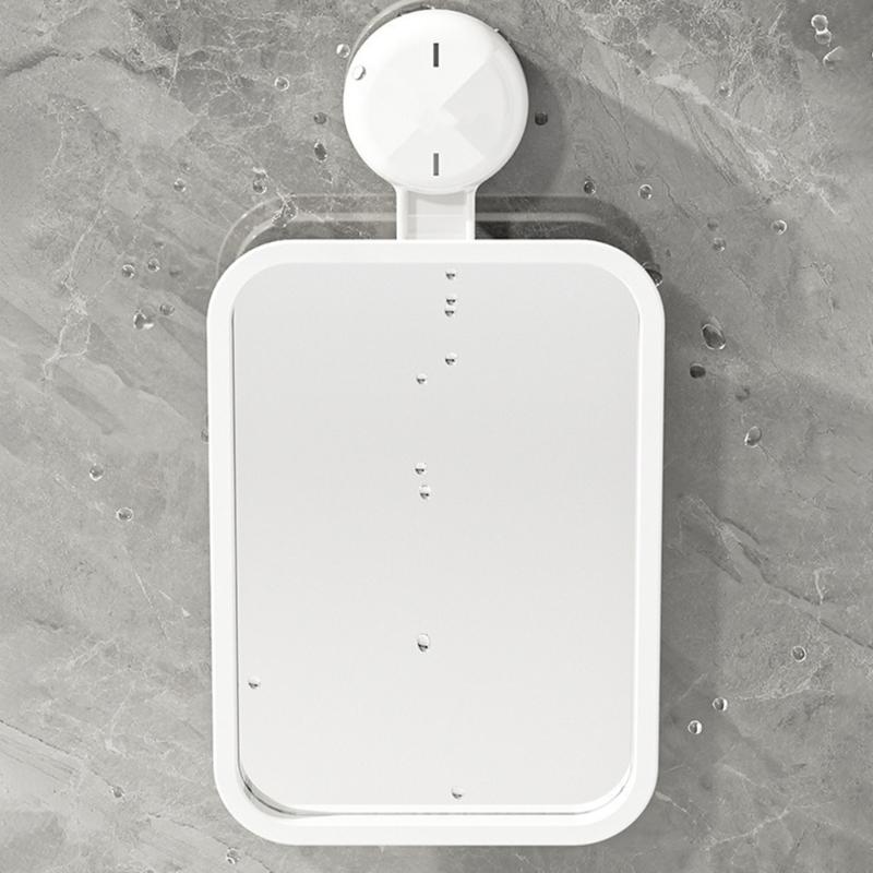 Diseños de fácil instalación Espejo con ventosa Accesorio portátil Conveniente para el baño y la ducha Sin diseño antivaho
