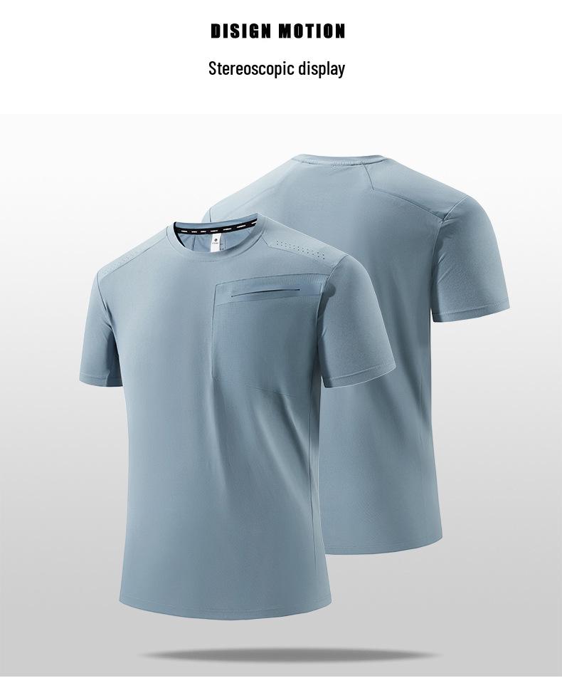 Men's Quick-Dry Breathable Fitness T-Shirt - Short Sleeve for Running & Exercise