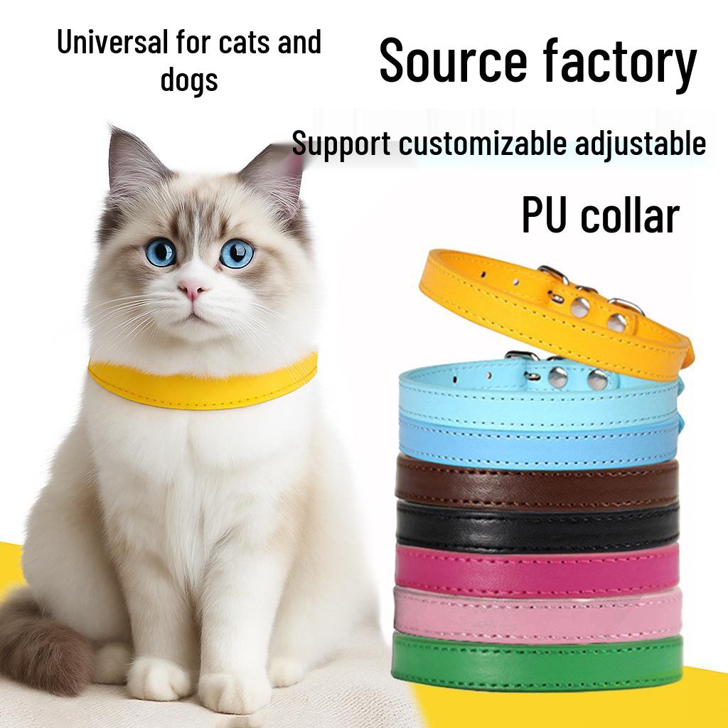 PU Leder Hundehalsband für kleine & mittelgroße Rassen - Stilvolles Katzen- & Hunde-Halsaccessoire für Spaziergänge im Freien