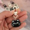 1pair Cute Little Cat Keychain Creative Fish Kitten Resin Cartoon Pendent Fashion Bag Accessories for Couple Gift Car Key Chains