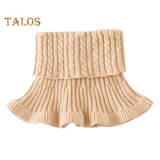 

Женский искусственный шарф с высоким воротником, скрученной текстурой, отделкой оборками, однотонный вязаный воротник, осень-зима, утолщенный теплый искусственный воротник верблюд