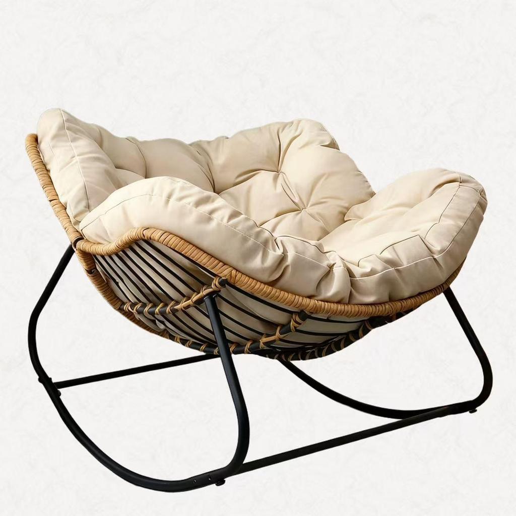 Rattan Bird's Nest Rocking Chair: Lazy Double Seater for Balcony & Leisure