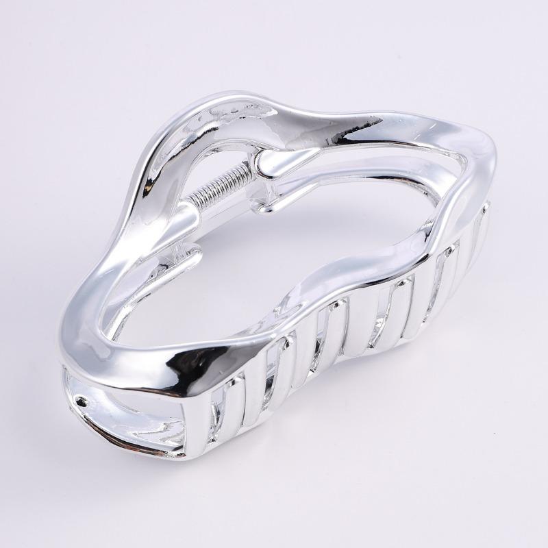 New Style Hair Clip Imitation Metal Plated Grab Clip Silver Large Grab Clip High-grade Light Luxury Accessories Hair Accessories