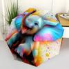 1pc Colorful Elephant Painting Umbrella with Plastic Handle,Suitable for All Seasons Umbrellaptys26092