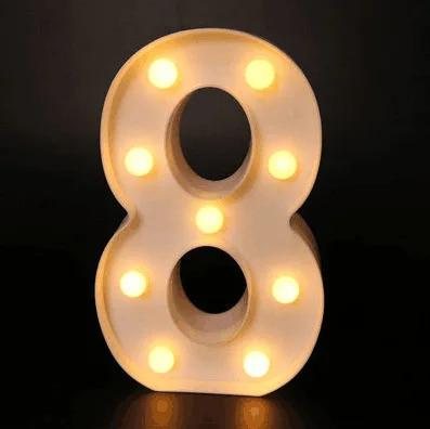 Decorative Letters Alphabet Letter LED Lights Luminous Number Lamp Decoration Battery Night Light Party Baby Bedroom Decoration