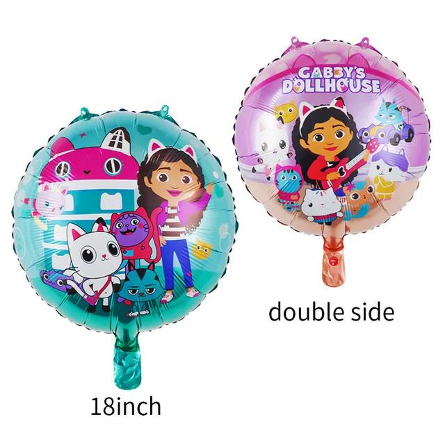 Gabby Dollhouse Cats Number Balloon Kids Birthday Party Decoration Girl Gabbys Doll Balloon Latex Aluminum Balloons Set