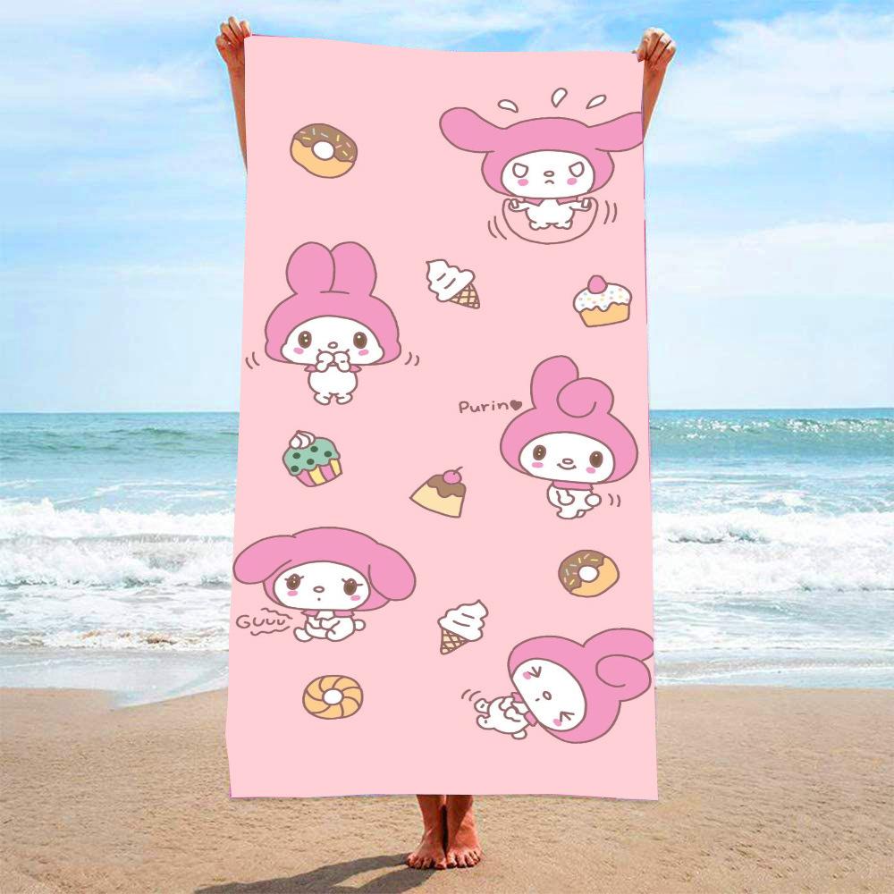 Seaside Children'S Cartoon Beach Towel Quick-Drying Microfiber Absorbent Square Bath Towel, Printable