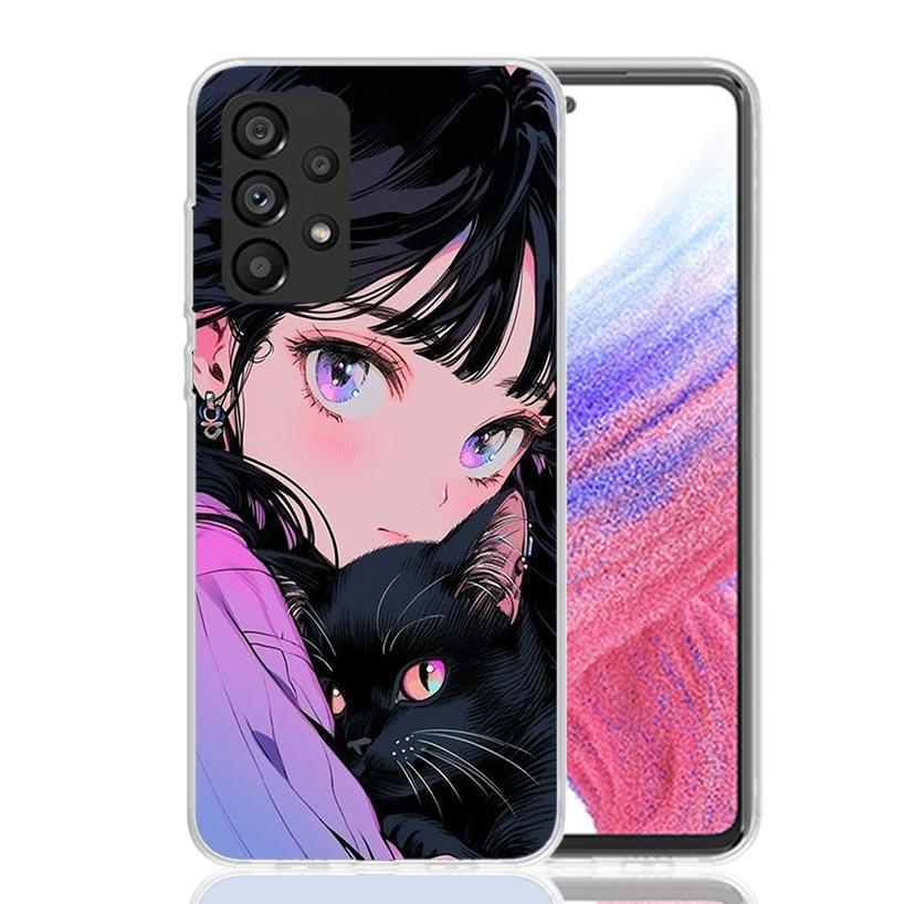 

Cute Anime Ins Girls Animal Cat Phone Case For Samsung Galaxy A13 A14 A15 A16 A17 A53 A54 A55 A56 A33 A34 A35 A36 A23 A24 A25 A2 Samsung A73