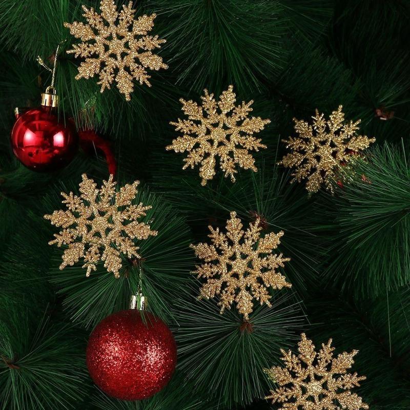 24Pcs/Pack Christmas Tree Decor Snowflake Party Holiday Christmas Ornaments Home Decor(10cm)
