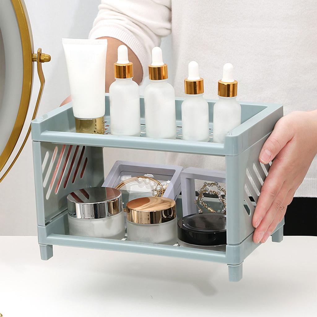 Oppbevaringsstativ for skrivebord Organizer Dobbel Lag Lett Solid Kosmetikkoppbevaringsstativ for Kjøkken