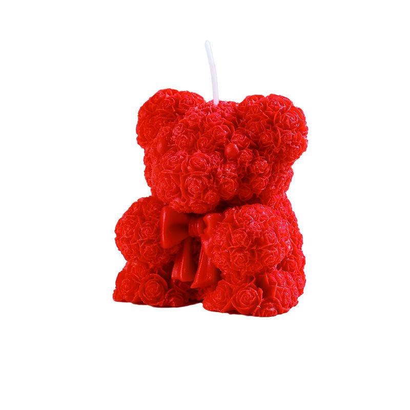 Goddess Festival Scented Rose Bear Candle - Elegant Gift for Birthdays & Home Decor