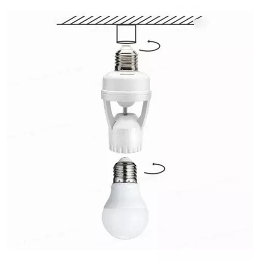 100?240V E27 Sensor Lights Socket 10?300 Second Delay Time 6m Sensing Distance IR Motion Activated