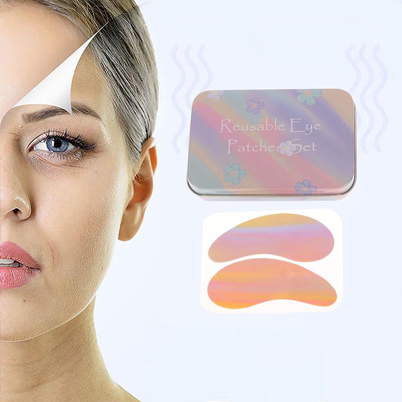 Reusable 1Pair Eye Pads With Massage Stick Silicone Lash Lift Eyelash Extension Hydrogel Patches Under Eye Gel Patch Makeup Tool