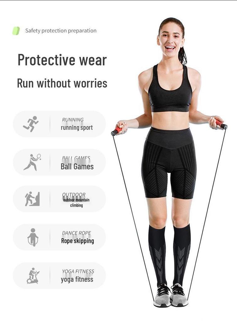 Elastische atmungsaktive Kompressions-Beinlinge für den Sport - Wadenstütze für Fußball, Basketball & Radfahren