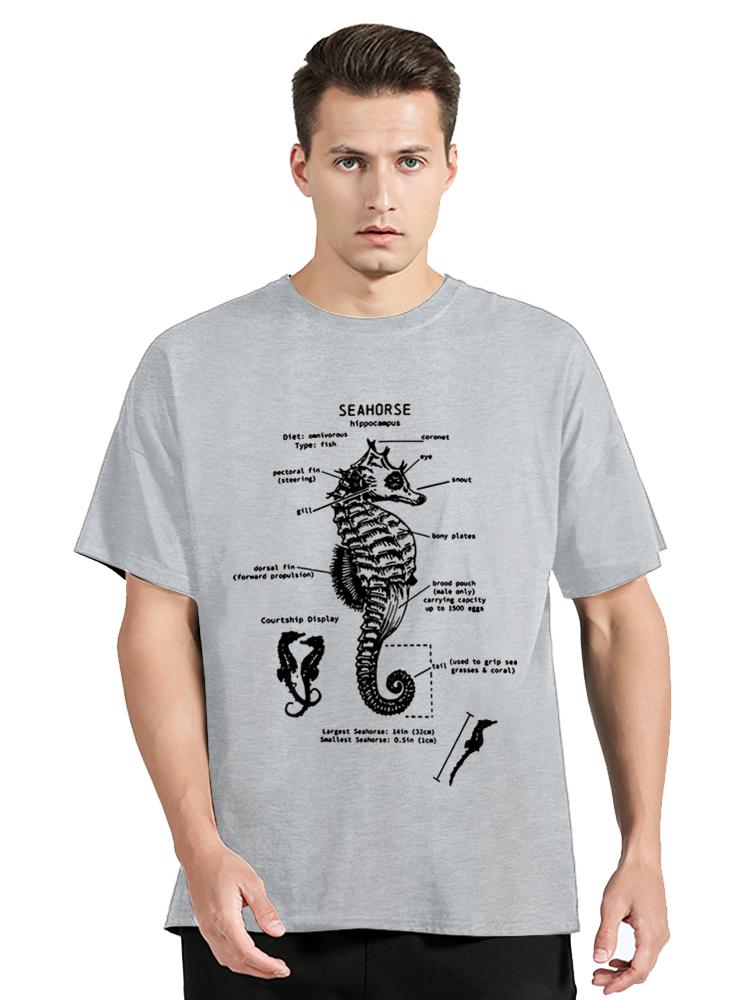 Seahorse Anatomy Biologist Animal T Shirt Fashion Cotton Tees Unisex Unisex Oversized Tshirt Clothing