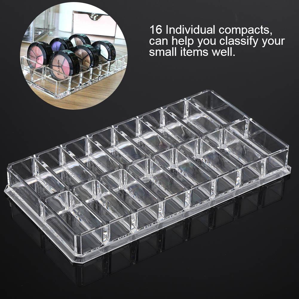 16 Grid Transparent Acrylic Larger Compact Organizer Power Eyebrow Powder Holder Store Box