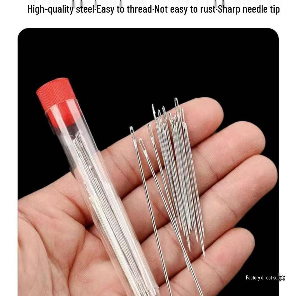 36-Piece Hand Sewing Kit: Large-eye Steel Needles, 5 Thread Colors, Threader, Thimble, Seam Ripper