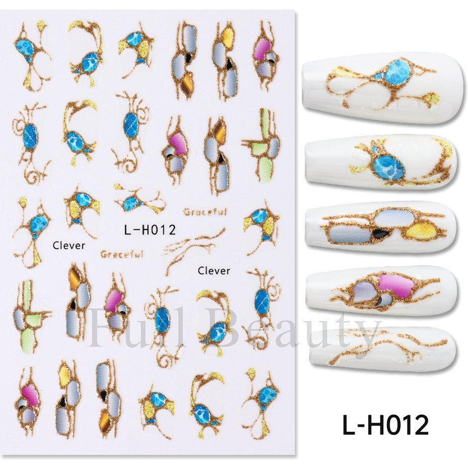 New nail art stickers ins Halloween cute flowers ghost mirror ghost bat adhesive nail stickers