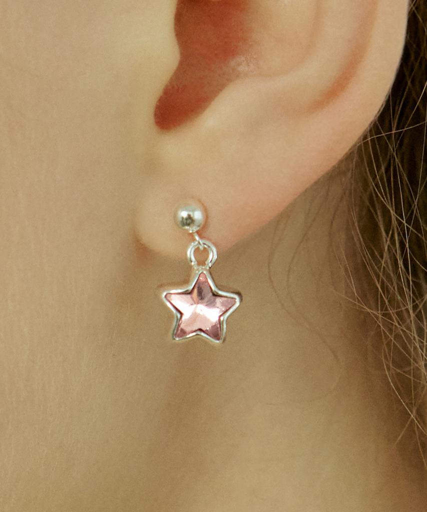 Vvv [Silver 925] Cubic Star Earrings