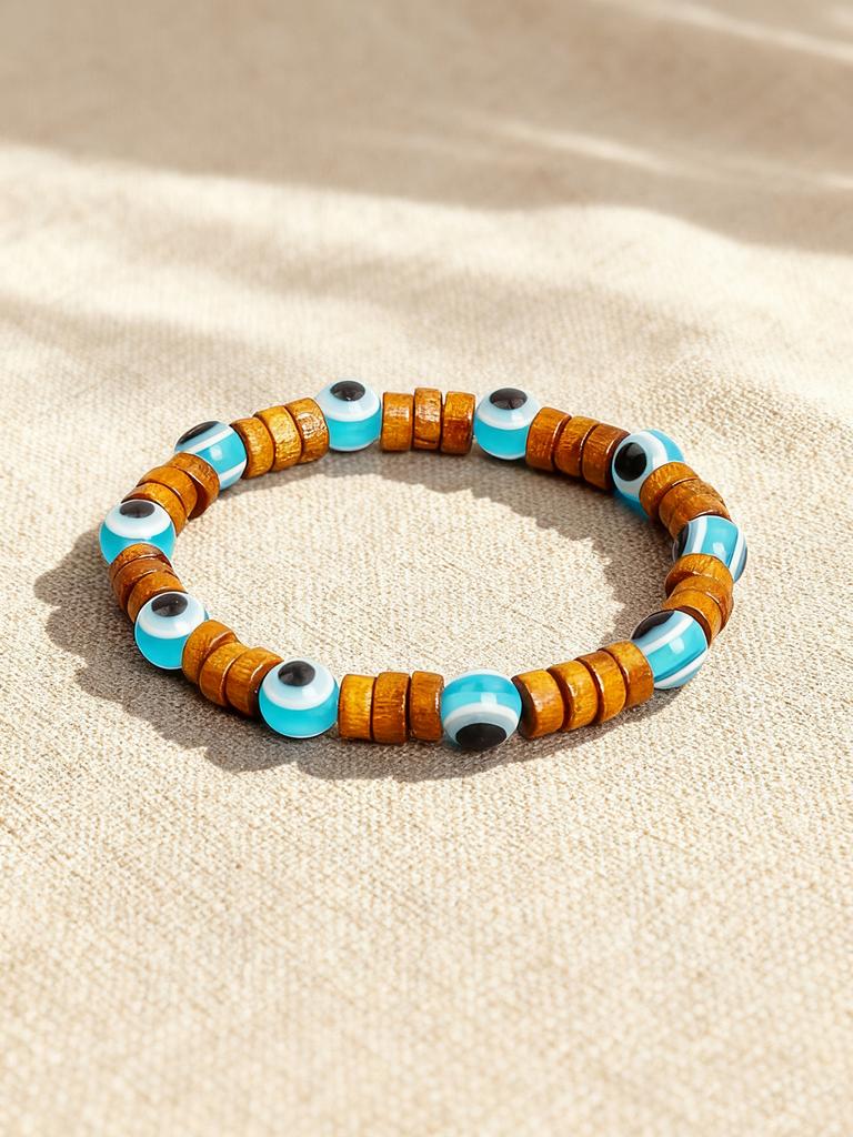 Retro Style Gold color Volcanic Lava Stone Beaded Bracelet Brown Wood Beads Energy Reiki Charm Grounding Protection Jewelry Gift