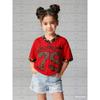 Girls Casual Sports Style Los Angeles NO.79 Pattern Color Block Print Short Sleeve V-Neck Children T-shirt Tops