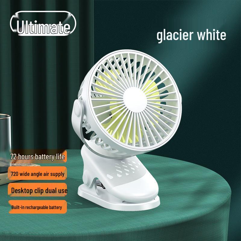 USB Rechargeable Silent Clip-On Fan: Portable Mini Desktop with Strong Airflow Standard Version - Three-speed Strong Wind