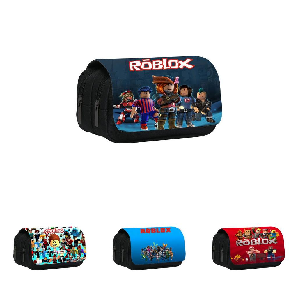 Roblox Muster Doppelschicht Flip Cover Schüler Schreibwaren Aufbewahrung Federmäppchen Für Kinder Und Jugendliche