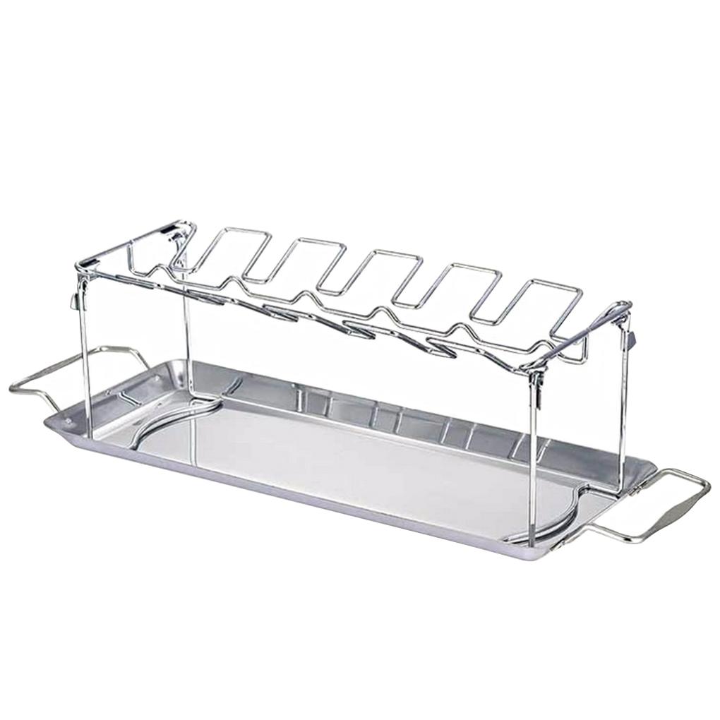 

Rack Stainless 14 Grids Drumstick Stand Foldable Portable Chicken Leg Holder for Barbecue Picnic