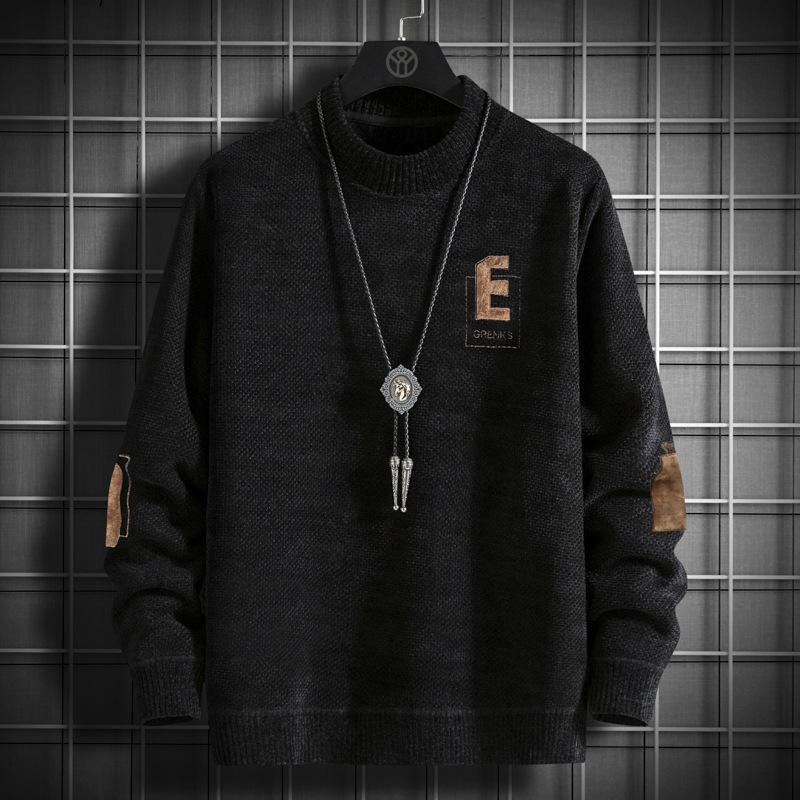 Chenille Sweater Men's Autumn and Winter New One-piece Velvet Soft Warm Top Plus Velvet Thickened Bottoming Sweater