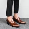 Retro Mens Business Shoes High Heels 5 Cm Height Luxury Genuine Leather Handmade Quality Elegant Wedding Social Formal Shoes Man