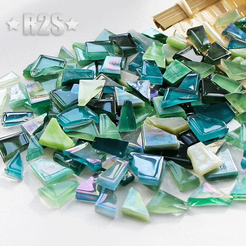 100g Glass Mosaic Tiles Multi Color Mosaic Piece DIY Mosaic Making Stones for Craft Hobby Arts Home Wall Decoration Arte