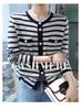 Nanyou Women's Cashmere Striped Round Neck Cardigan - High-End 2024 Early Spring Arrival