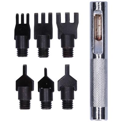 Lederzinken-Set Metall Auswechselbarer Flachmeißel Bit Lochzange Nähwerkzeug mit Griff