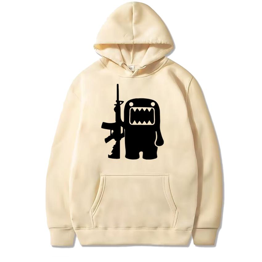 2025 New in Funny Domo Kun AK47 Printed Hoodies Men women harajuku vintage Sweatshirt Unisex Casual Fleece Long sleeve pullovers