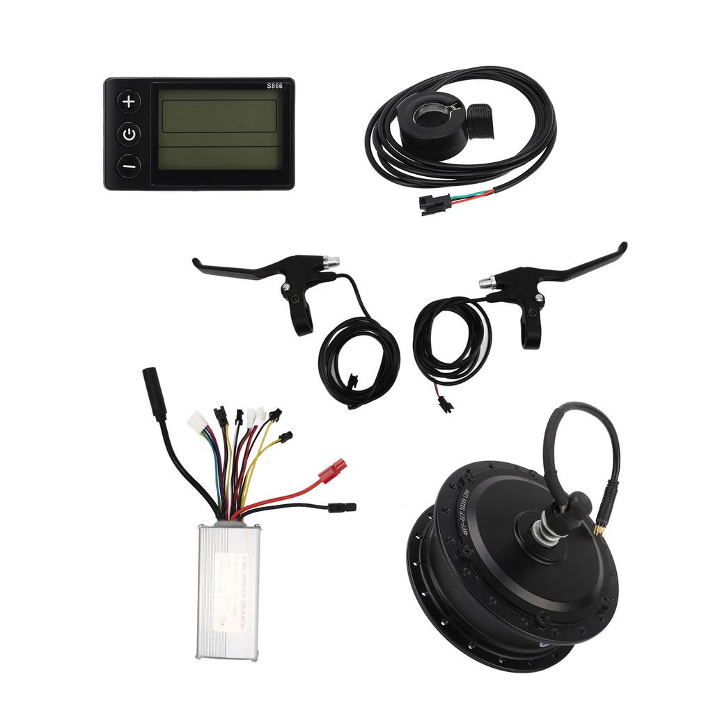 Electric Bike Conversion Kit 48V 500W Front Drive Motor 22A Controller S866 Panel 130X Thumb Throttle Brake Lever