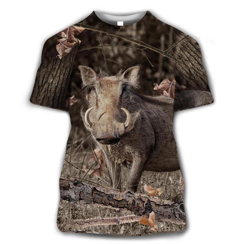 New Animal Camouflage Hunting 3D Print T-Shirts Men Women Summer Short Sleeve T Shirt Oversized Harajuku Tops Tees Kids Clothing