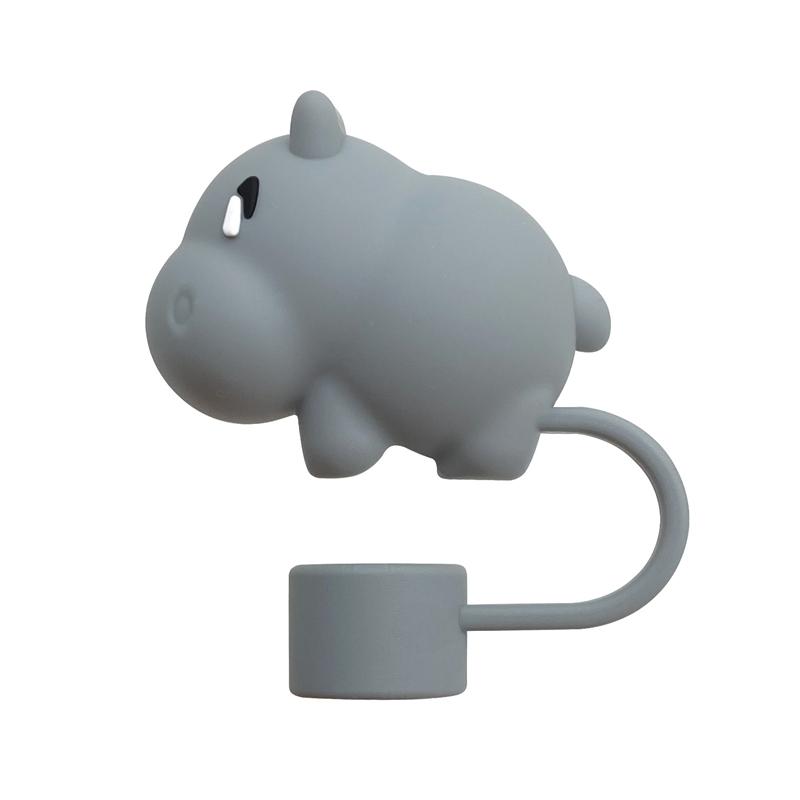 10mm 3D Cute Animals Straw Cover Cap Silicone Dust-Proof Straw Topper Leak-Proof Drinking Dust Cap Cartoon Straw Covers