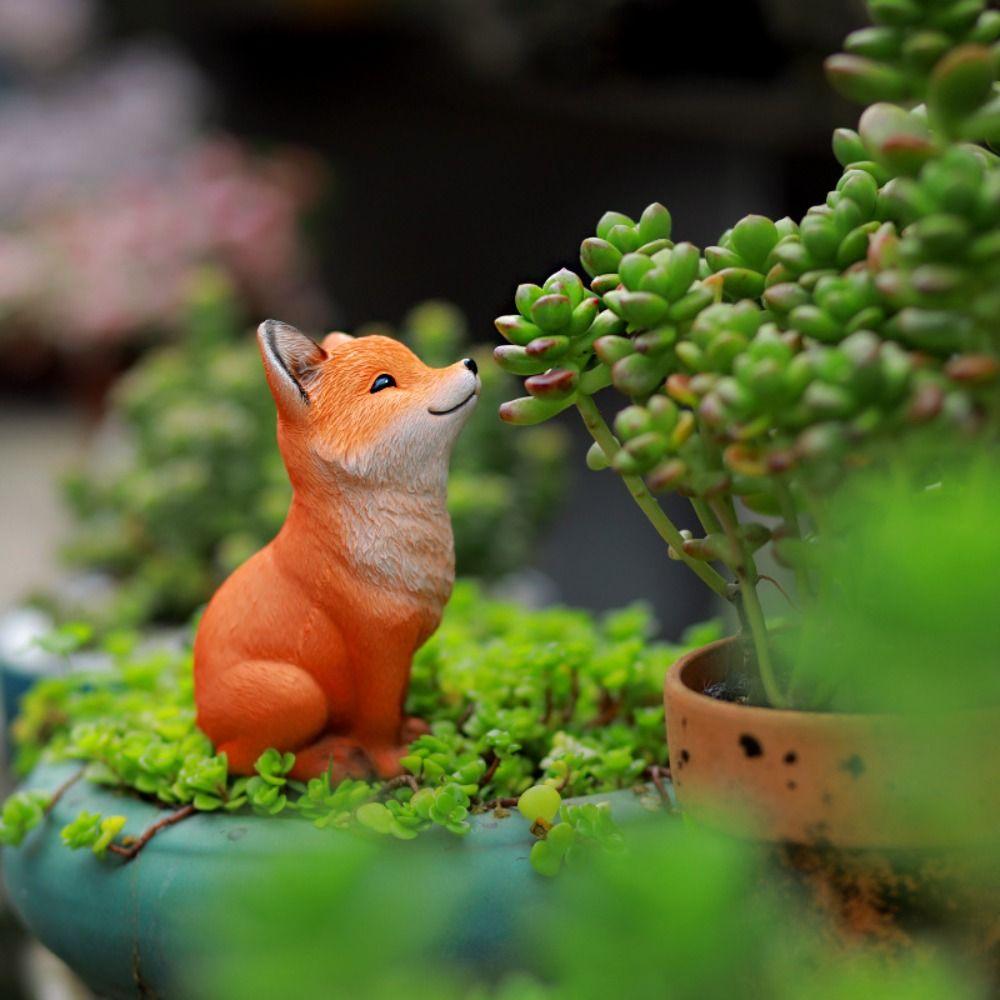 

Cute Little Statue Waterproof Desktop Ornament Micro Landscape Animal Sculpture Courtyard