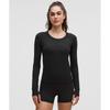 Lullulemon Swiftly Tech Long Sleeve Shirt 2.0 *Waist Length Blk Blk