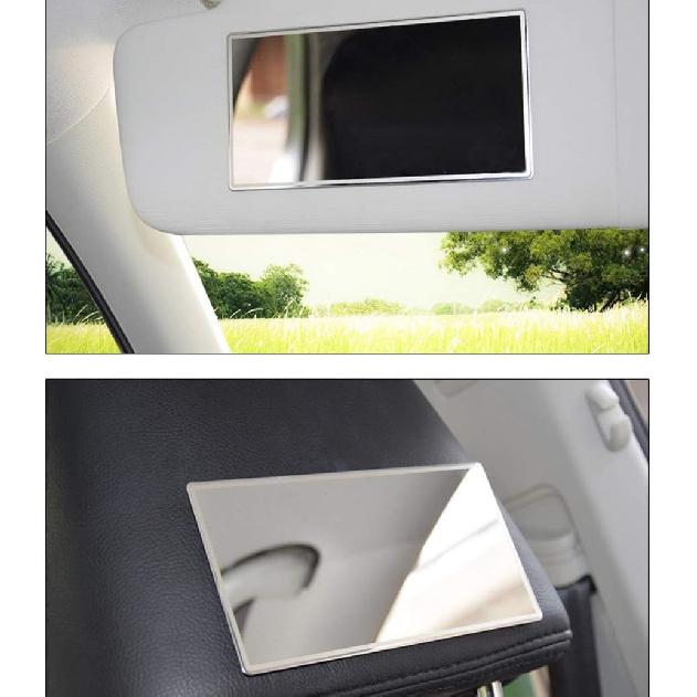 Voroly Car Visor Mirror, Large Stainless Steel Travel Vanity Mirror 5.9"X3.1" Universal for Car Visor, Seatback, Dashboard, Window