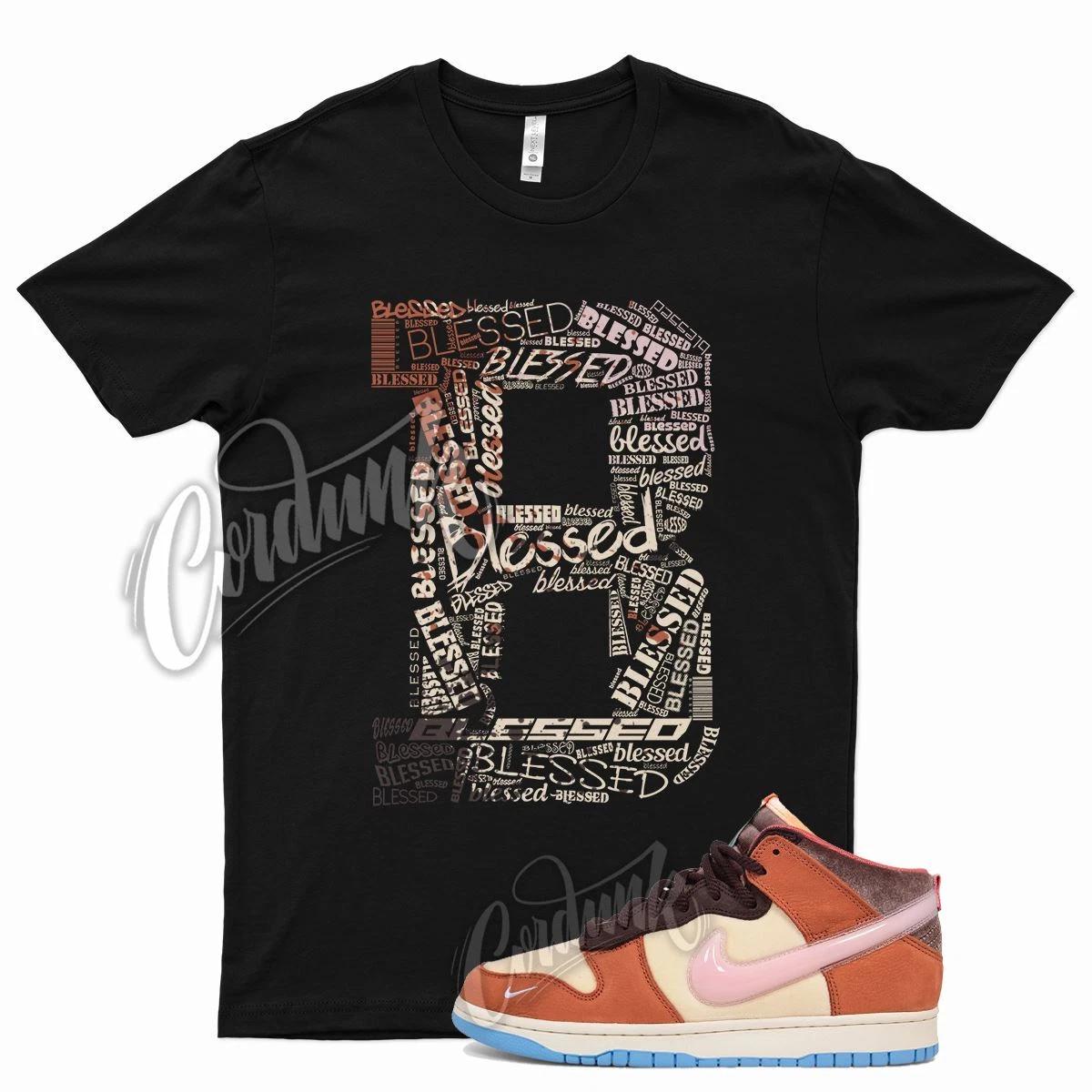 Black BLESSED T Shirt for Social N Dunk Chocolate Milk Mocha Pink Coconut 110
